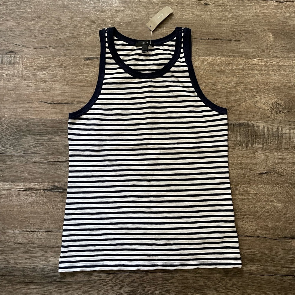 Striped Navy and White Cotton Top